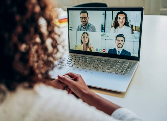 woman on video call